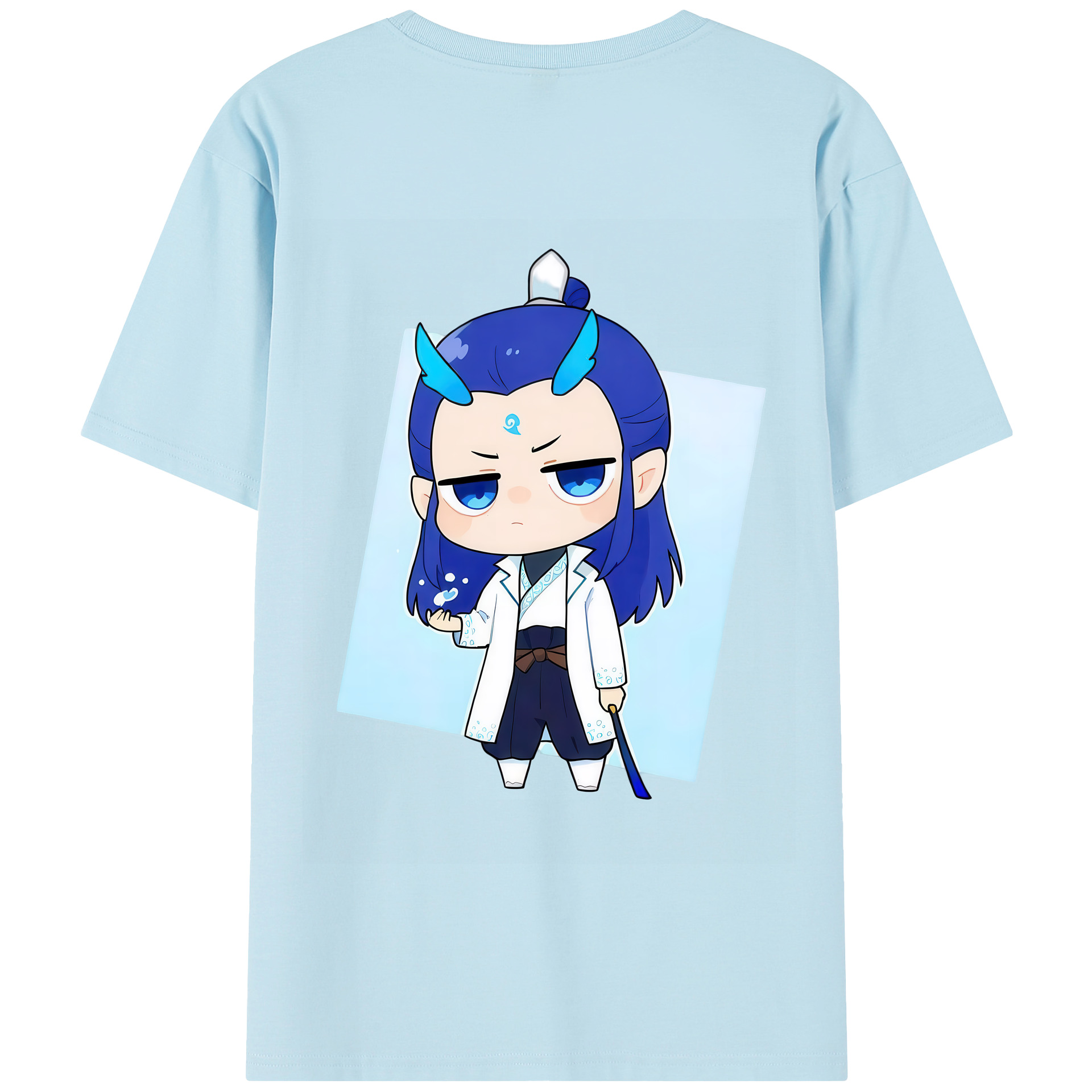 （画像用） Ne Zha 2 ナタ 魔童の大暴れ 綿100％半袖Tシャツ（背面プリント）